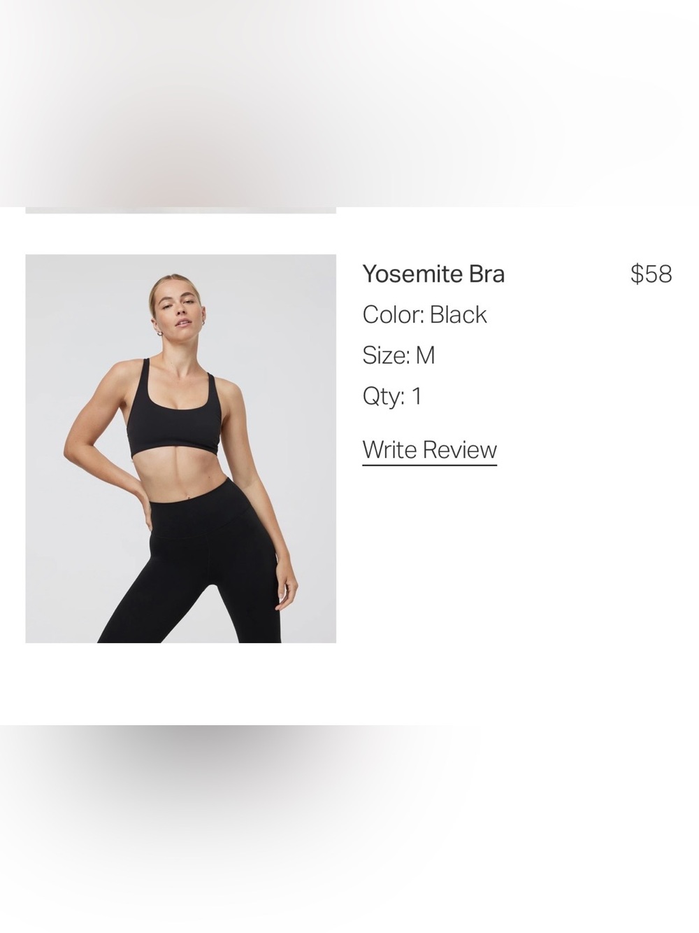 Vuori Yosemite Bra — Black